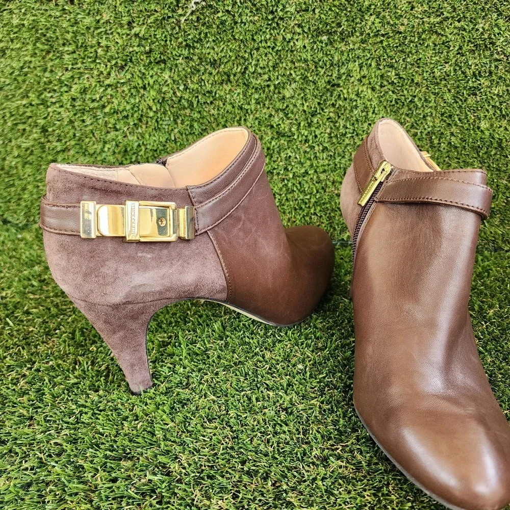 Vince Camuto Vanny Womens Brown Leather 3inches Heel Ankle Bootie Women's 8.5 - Picture 3 of 9